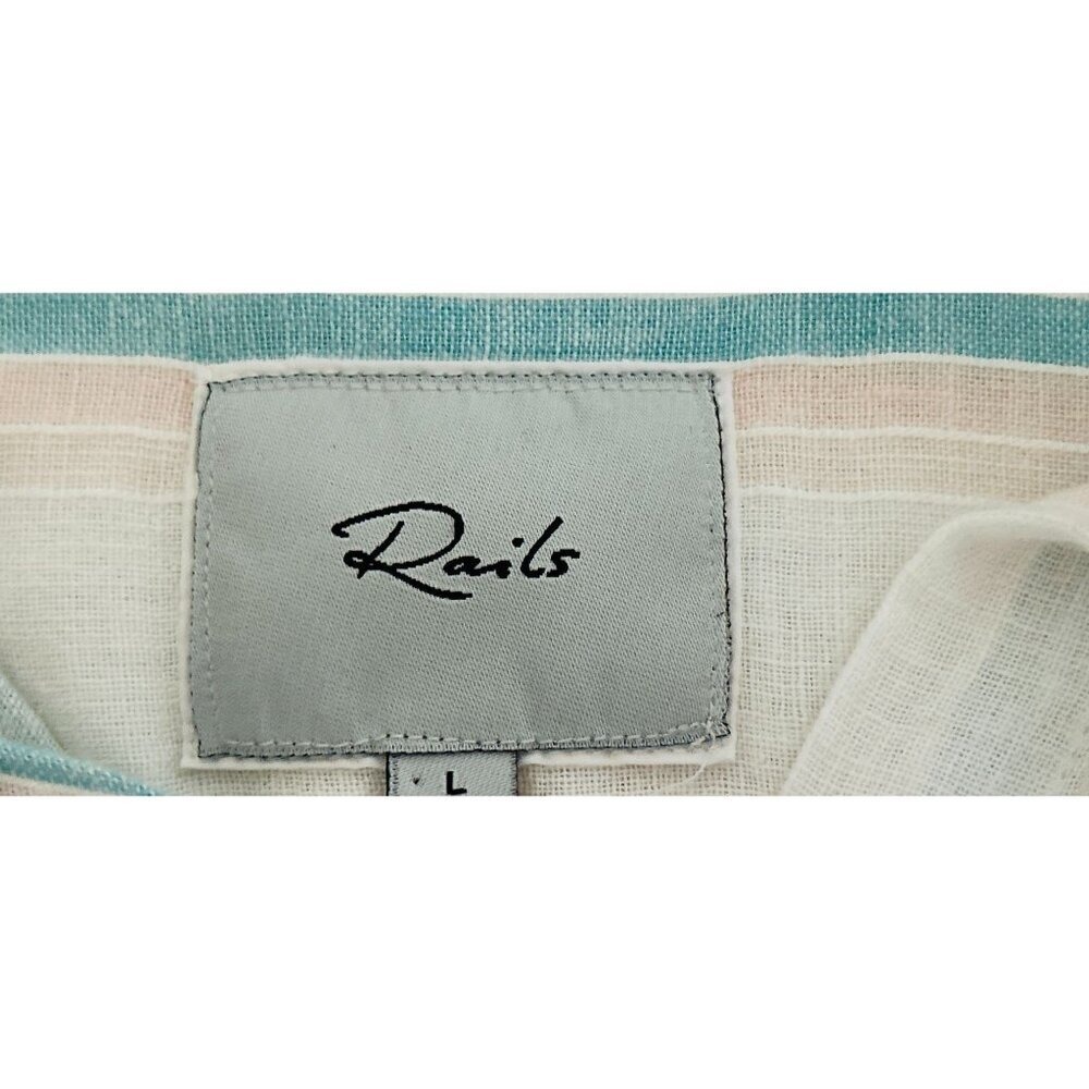 Rails Marbella Linen Blend Stripe Button Down Shi… - image 10